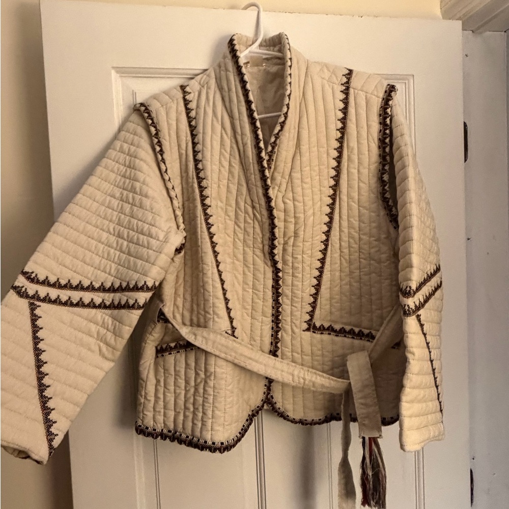 Magashino Quilt Cream Wrap Jacket - Picture 4 of 10